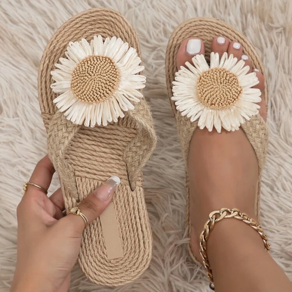 Floral Beige Sandals